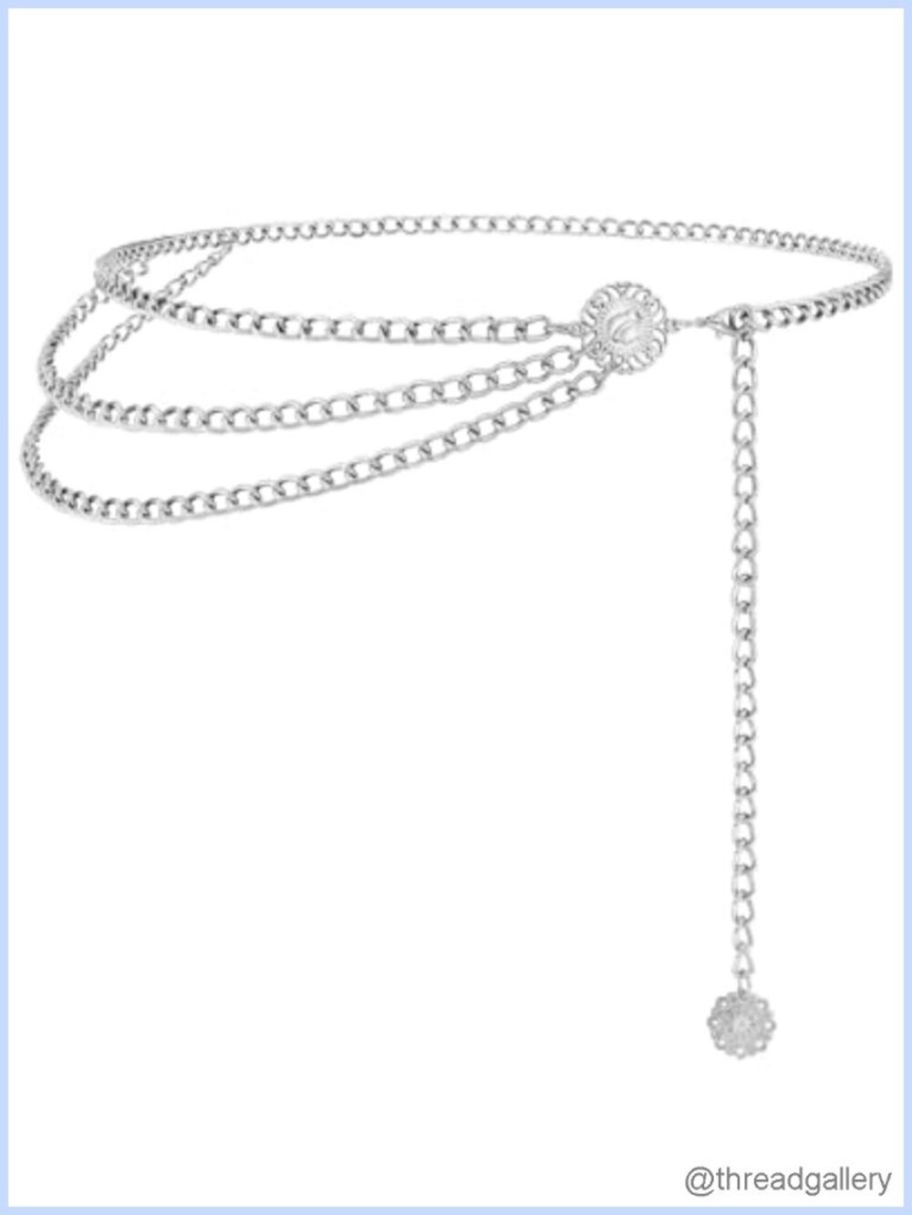 Multilayer Metal Chain Waist Belt Adjustable Dress Accessory